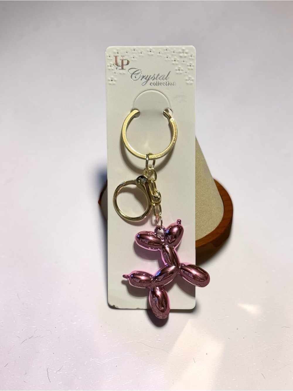 Pink Balloon Dog Keychain NEW